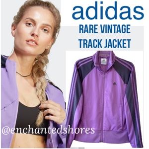Vintage Adidas Track Jacket Rare Y2K Retro Lavender Purple Gray Size Medium
